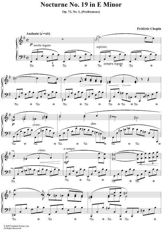 No. 19 in E Minor, Op. 72, No. 1
