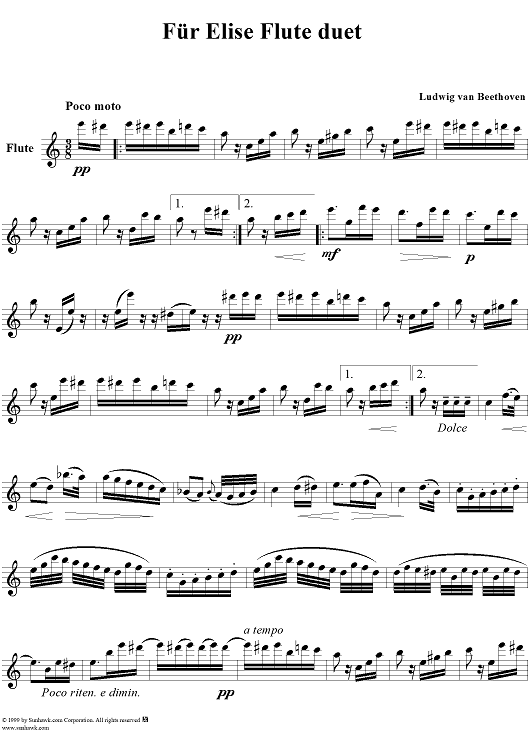 Für Elise (For Elisa) - Flute