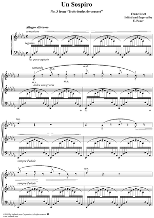 Etude "Un Sospiro", in D-flat Major, No. 3 from "Trois études de concert"