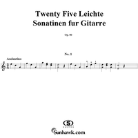 Twenty five leichte Sonatinen fur Gitarre
