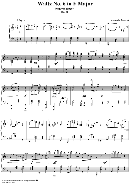Waltz No. 6 in F major - From |"Waltzes" op. 54