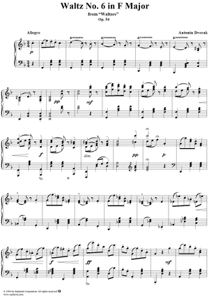 Waltz No. 6 in F major - From |"Waltzes" op. 54