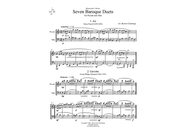 7 Baroque Duets - For Piccolo and Tuba