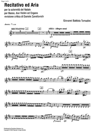 Recitativo ed Aria per la solennità del Natale (Christmas aria) - Violin 1
