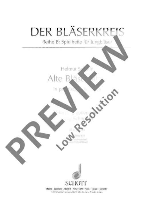 Alte Bläsersätze - 5th Part Bb, Violin Clef (trombone, Baritone)