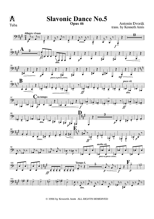 Slavonic Dance No. 5, Op. 46 - Tuba
