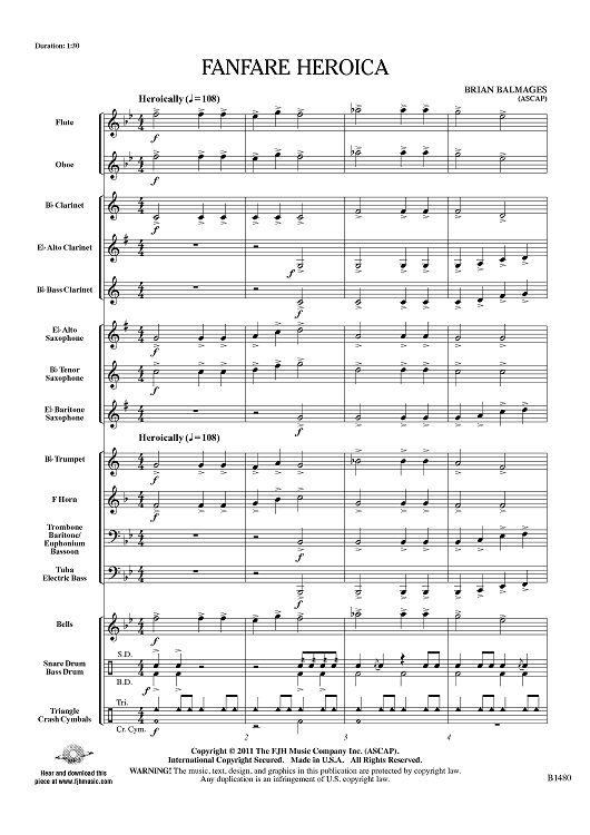 Fanfare Heroica - Score