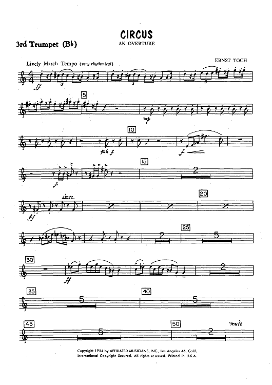 Circus - An Overture - Trumpet 3 in Bb