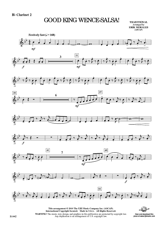Good King Wence - Salsa! - Bb Clarinet 2