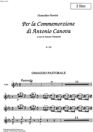 Per la Commermorazione di Antonia Canova [set of parts] - Oboes 1 & 2
