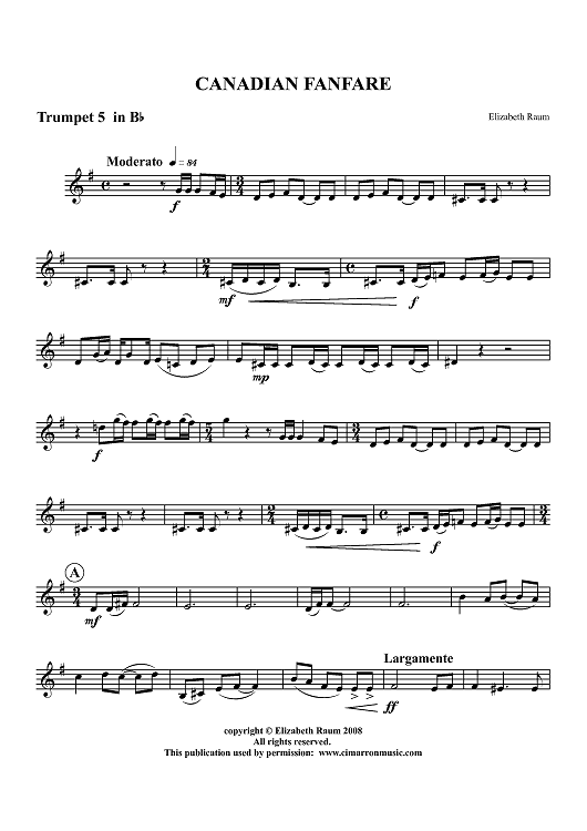 Canadian Fanfare - Trumpet 5 in Bb