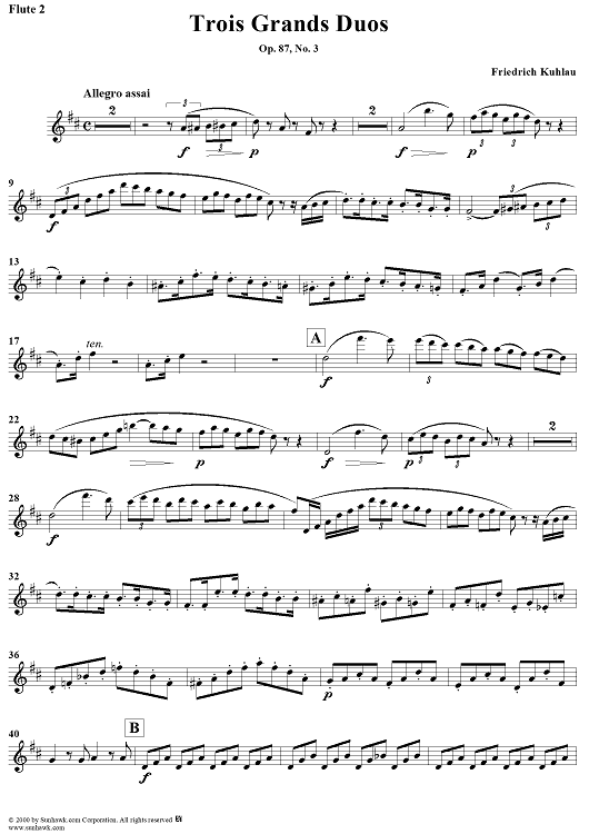 Trois Grands Duos, op. 87/3, flute 2