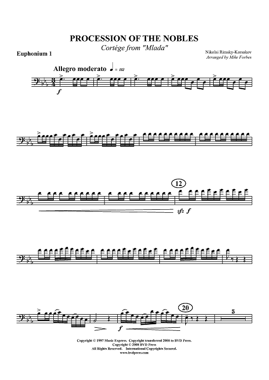Procession of the Nobles - Cortege from "Mlada" - Euphonium 1