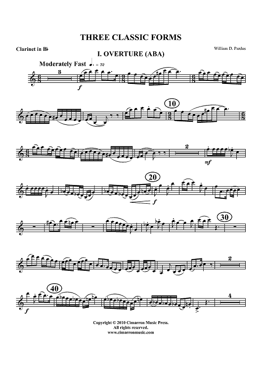 Three Classic Forms - Clarinet in Bb