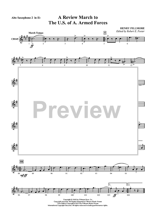 A Review March to The U.S. of A. Armed Forces - Alto Saxophone 2