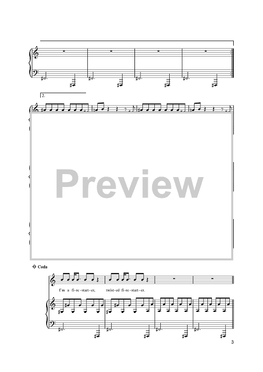 Firestarter" Sheet Music by Gene Simmons; Jimmy Eat World; The Prodigy
