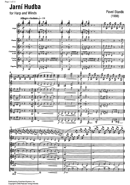 Jarní Hudba (Spring music) - Score