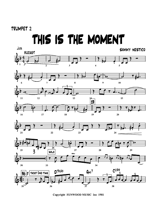 This Is The Moment - Trumpet 2