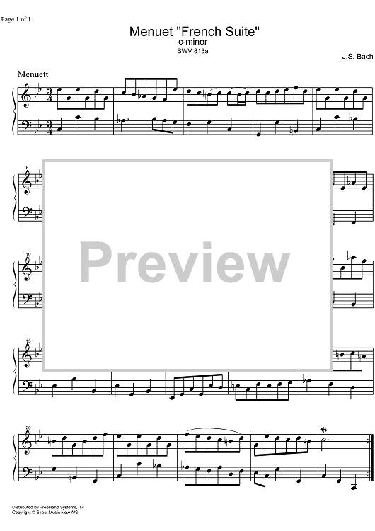 Minuet from French Suite c minor BWV 813a