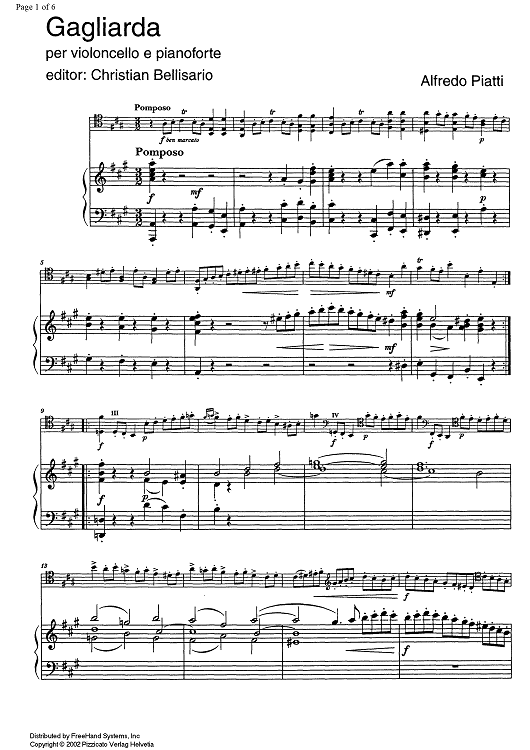 Gagliarda - Score