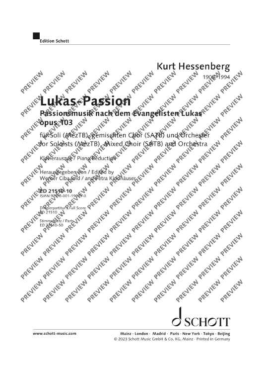 Lukas - Passion - Piano Reduction