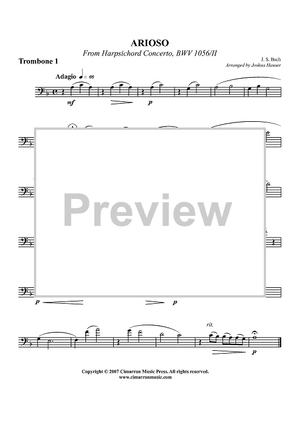 Arioso from Harpsichord Concerto, BWV 1056/II - Trombone 1