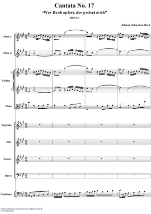 Cantata No. 17: "Wer Dank opfert, der preiset mich" - Full Score