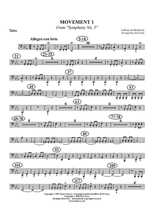 Movement 1 from "Symphony No. 5" - Tuba