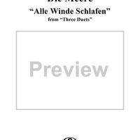 Three Duets, Op.20, No.3 Die Meere, "Alle Winde Schlafen", duet SA, paino