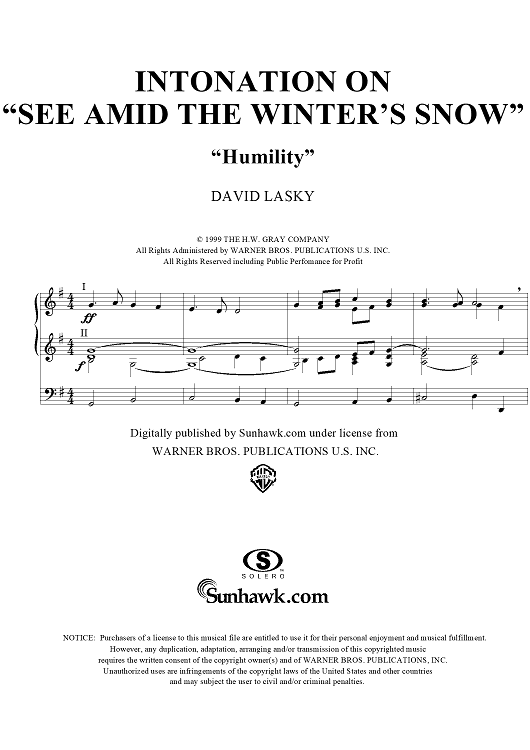 Intonation on "See Amid the Winter's Snow" - Organ