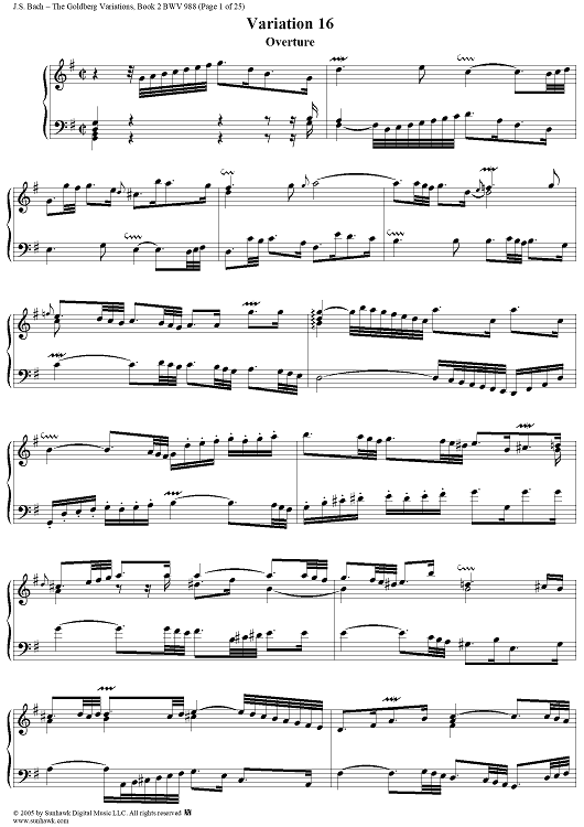 Goldberg Variations: Variations 16-30