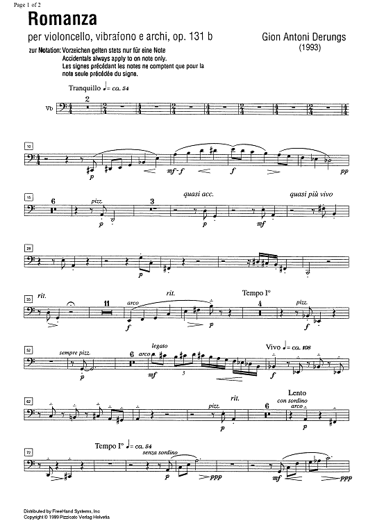 Romanza Op.131b - Double Bass