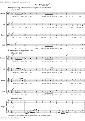 Mass No. 6 in G Major, "Nikolaimesse": No. 3, Credo