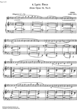 Lyric Piece Op.54 No. 5 - Score