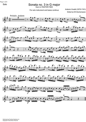 Sonata No. 3 G Major