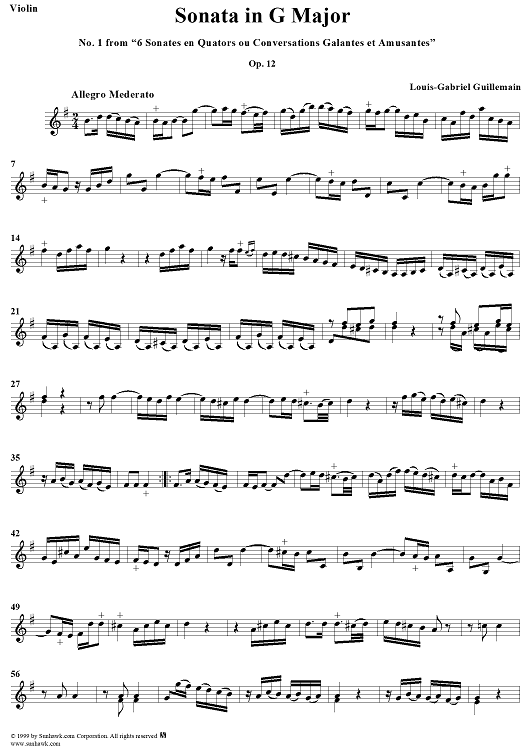 Sonata No. 1 in G Major - Violin