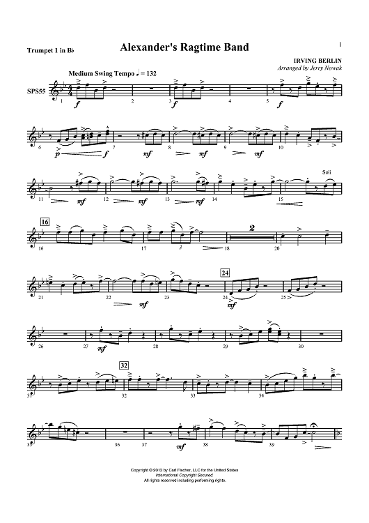 Alexander’s Ragtime Band - Trumpet 1 in Bb