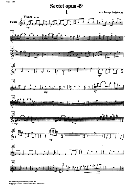 Sextet opus 49 - Flute