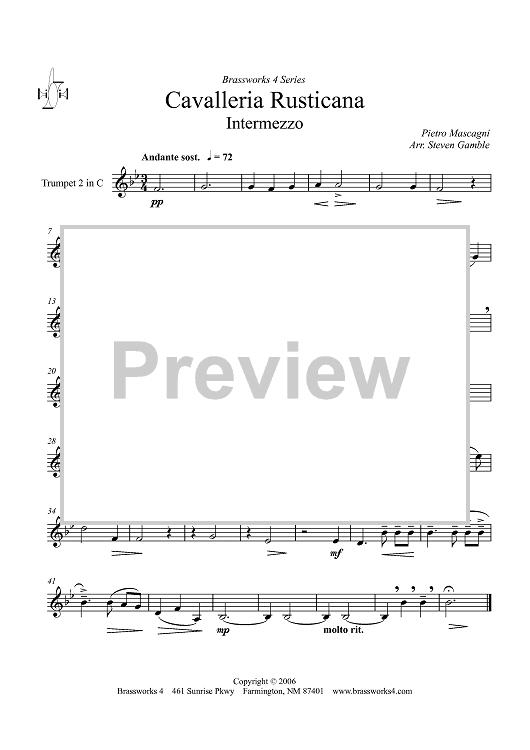 Cavalleria Rusticana - Trumpet 2 in C