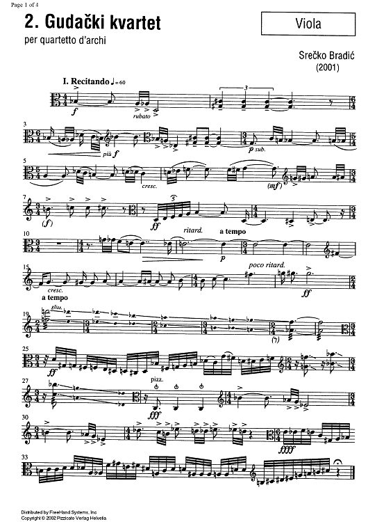 2. Gudacki kvartet (string quartet) - Viola