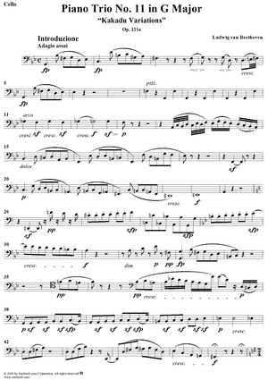Piano Trio No. 11 in G Major, "Kakadu Variations" - Cello