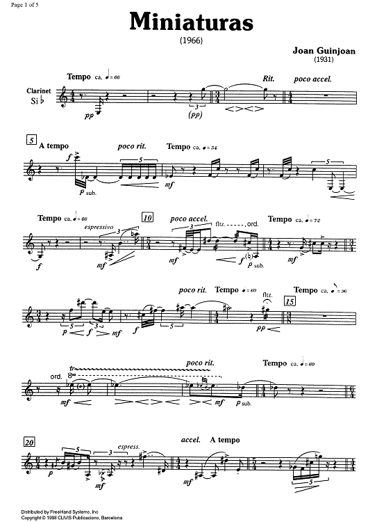 Miniaturas (print version) - Clarinet