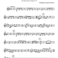 Rondo alla turca - from Piano Sonata in A Major, K. 331 - Part 2 Flute, Oboe or Violin