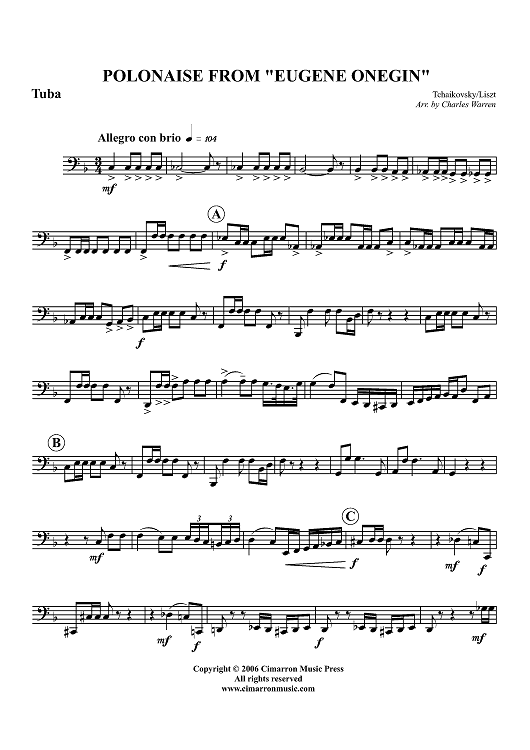 Polonaise from "Eugene Onegin" - Tuba