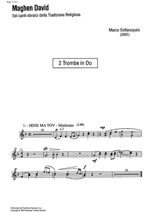 Maghen David - Trumpet 1 in C/Trumpet 2 in C
