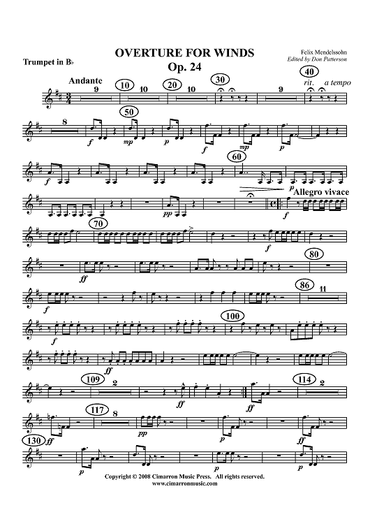 Overture for Winds, Op. 24 - Trumpet in Bb