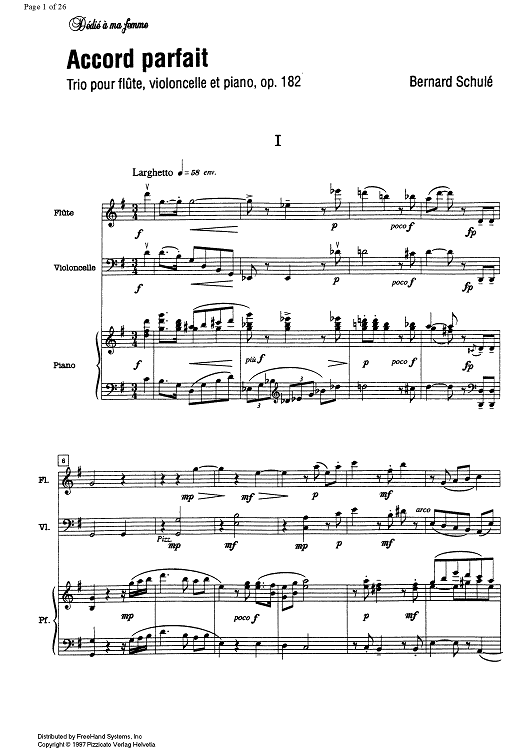 Accord parfait Op.182 - Score