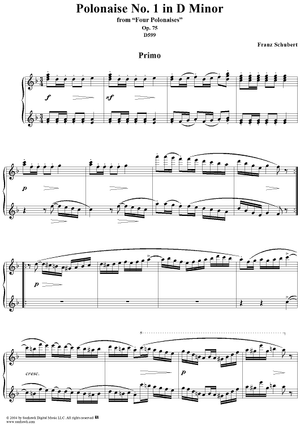 Polonaise No. 1 in D Minor from "Four Polonaises", Op. 75