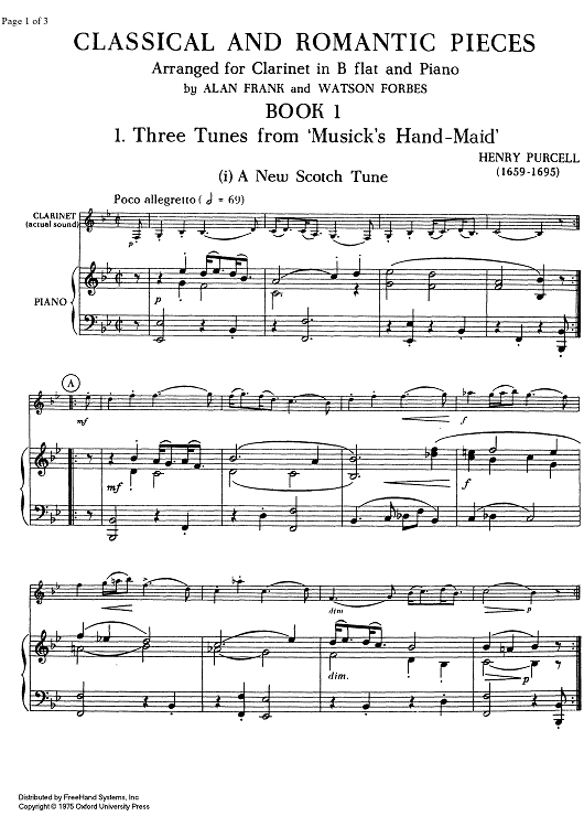 Three Tunes from Musicks Hand-Maid - Score