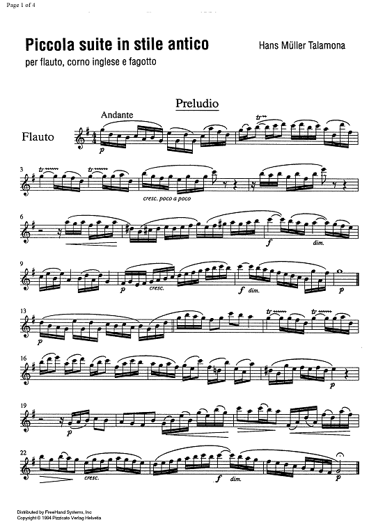 Piccola suite in stile antico - Flute